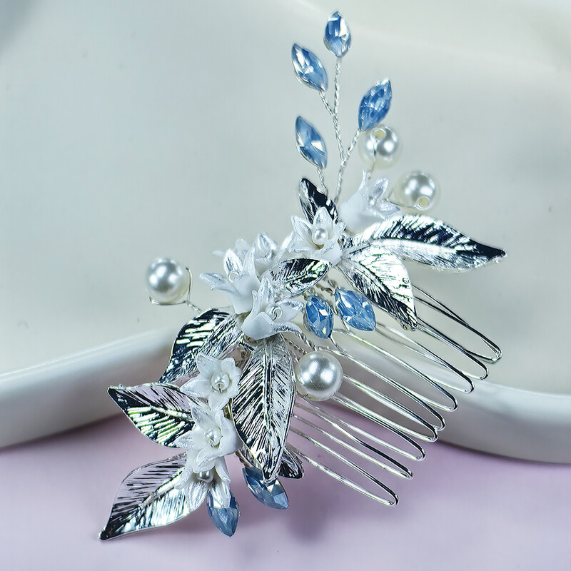 Νυφικό μαργαριτάρι χτένα μαλλιών νυφικό κρυστάλλινο κεφάλι λουλουδιών πλαϊνή χτένα φουρκέτα νυφικό στολίδι για κυρίες και κορίτσια