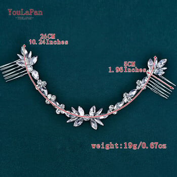 Youlapan New Rhinestone Chain Comb Αξεσουάρ για τα μαλλιά Αξεσουάρ γάμου Γυναικεία κορδέλα κεφαλής Γάμος Νύφη Αξεσουάρ μαλλιών HP564