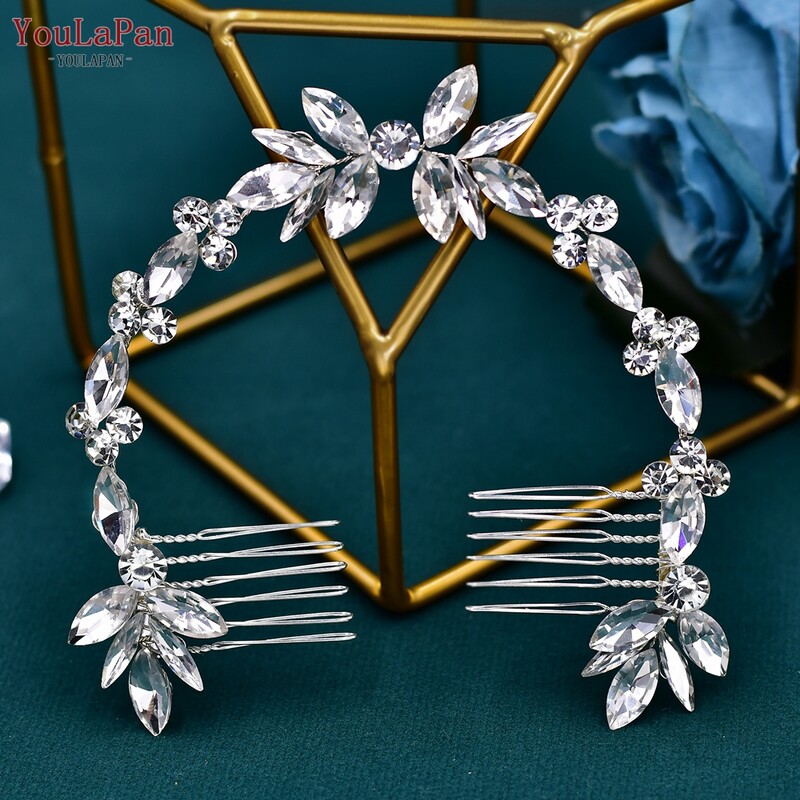 Youlapan jauns Rhinestone ķēdes ķemmes matu aksesuārs kāzu aksesuāri sieviešu galvas saite kāzu līgavas matu aksesuārs HP564
