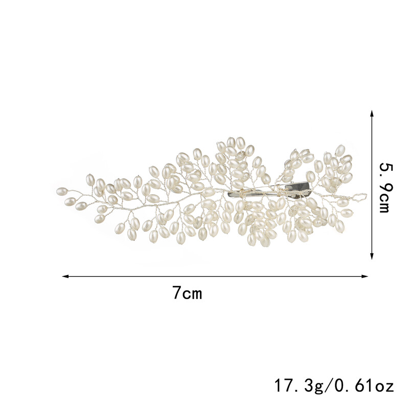 Gyöngy esküvői hajfésű Ezüst menyasszonyi oldalfésű, esküvői hajdísz nőknek és lányoknak (fehér)