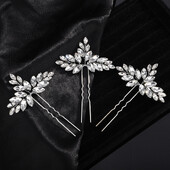 3 bucăți ace de păr de mireasă cu strasuri, lucrate manual, pentru femei și fete, la modă, petrecere, mirese, accesorii pentru păr, bijuterii