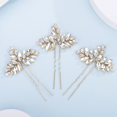 3 bucăți ace de păr de mireasă cu strasuri, lucrate manual, pentru femei și fete, la modă, petrecere, mirese, accesorii pentru păr, bijuterii