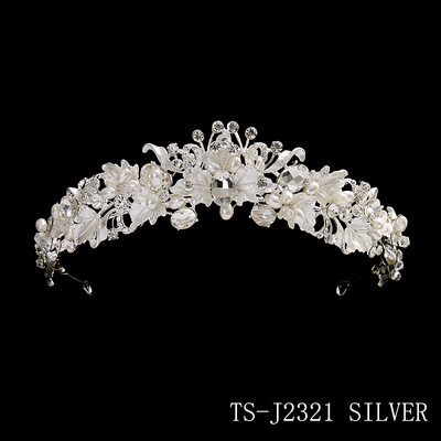 Prabangios Kalnų krištolo nuotakų karūnos ir Tiarų perlų gėlių karalienės karūna didelė ovali deimantinė plaukų lankelis vestuvių nuotakos plaukų juosta
