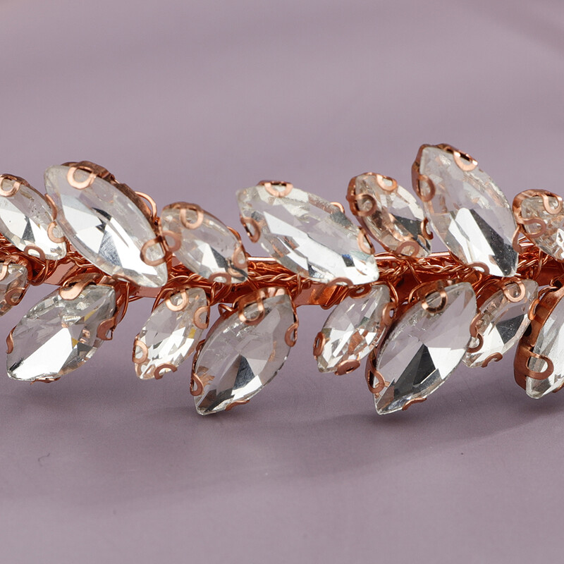 Ροζ χρυσό Tiaras Wedding Head Κοσμήματα Heaband Rhinestone Headpiece Sparkly νυφικό αξεσουάρ μαλλιών για γυναίκες και κορίτσια