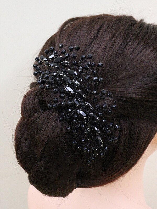 Vestuvių juodų plaukų aksesuarai krištoliniai kalnų krištoliniai galvos raiščiai Rankų darbo madingi vakarėlio galvos papuošalai Tiaros Vestuvių plaukų šukos nuotakai