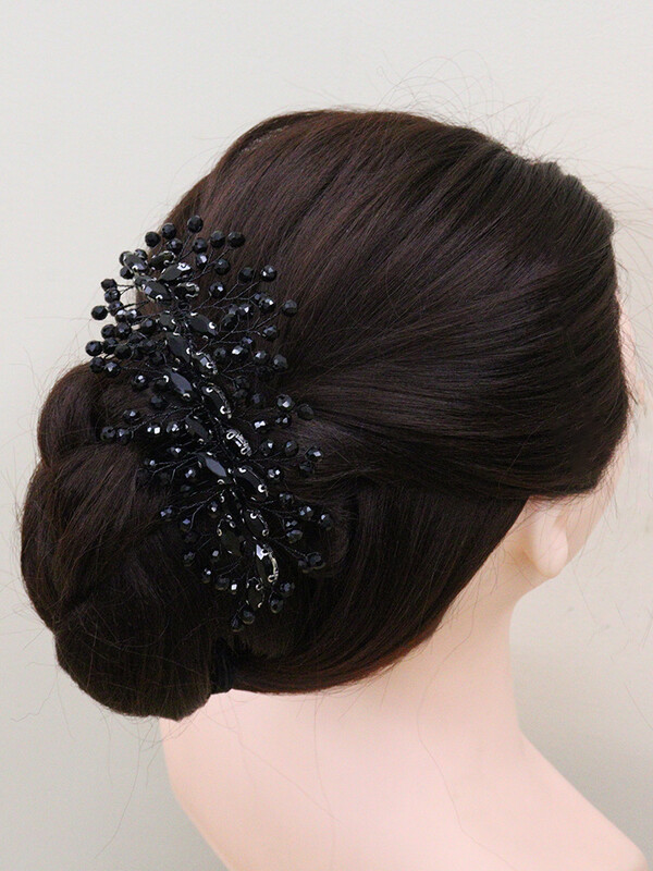 Vestuvių juodų plaukų aksesuarai krištoliniai kalnų krištoliniai galvos raiščiai Rankų darbo madingi vakarėlio galvos papuošalai Tiaros Vestuvių plaukų šukos nuotakai