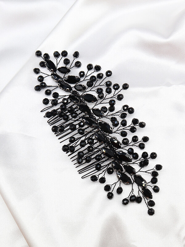 Vestuvių juodų plaukų aksesuarai krištoliniai kalnų krištoliniai galvos raiščiai Rankų darbo madingi vakarėlio galvos papuošalai Tiaros Vestuvių plaukų šukos nuotakai