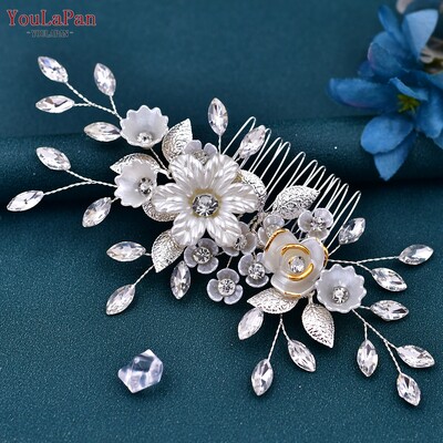 YouLaPan esküvői strasszos hajfésű Divatos elegáns hajkiegészítők női parti fejfedők kézzel készített menyasszonyi fejpánt HP621