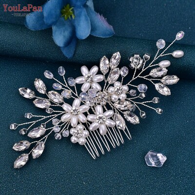 YouLaPan esküvői strasszos hajfésű Divatos elegáns hajkiegészítők női parti fejfedők kézzel készített menyasszonyi fejpánt HP621