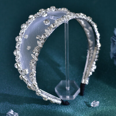 Strălucitor argintiu strasuri mireasa bentita pentru cap ornamente petrecere de nunta cerc de păr strălucitor cadou pentru banchet rochie HP650