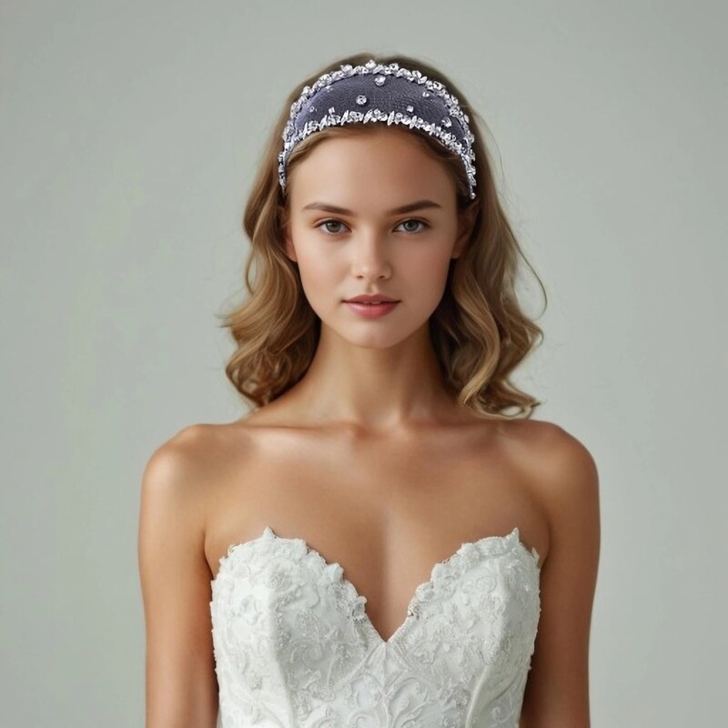 Strălucitor argintiu strasuri mireasa bentita pentru cap ornamente petrecere de nunta cerc de păr strălucitor cadou pentru banchet rochie HP650