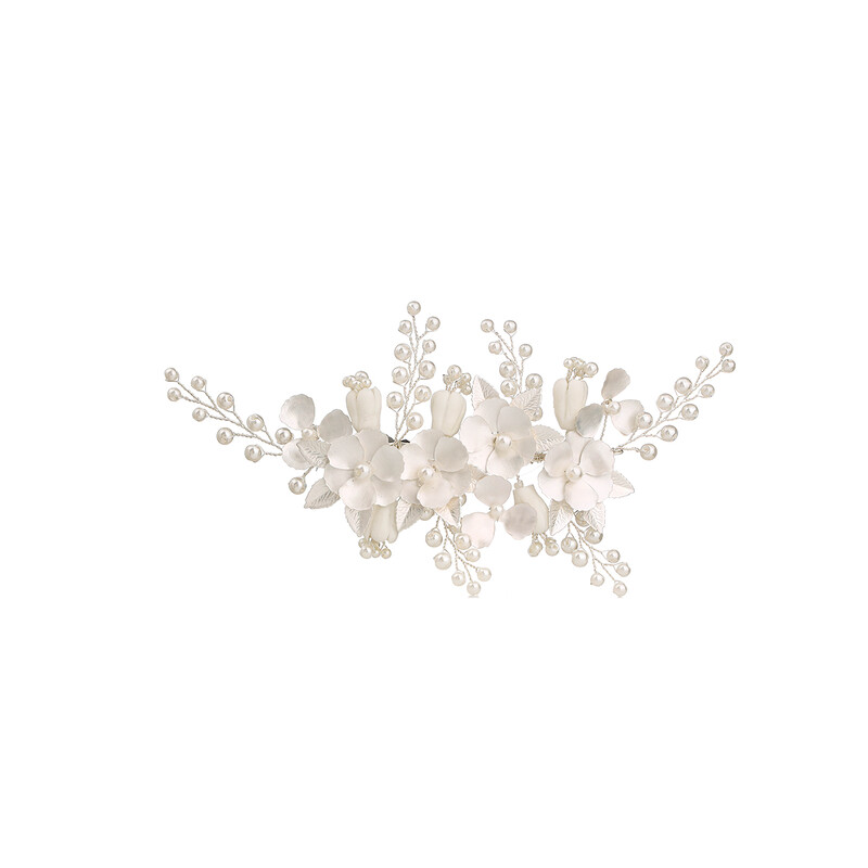 Ar rokām darinātas kāzu matu ķemmes, pērļu ziedu līgavu matu sprādzes sieviešu kāzām