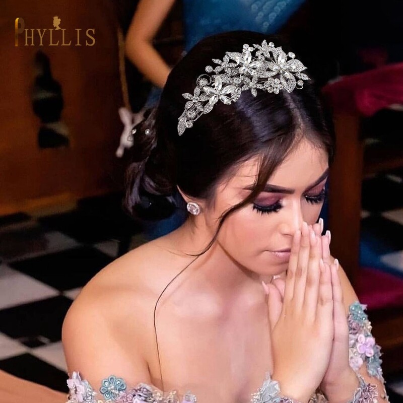 A411 Luksusa sakausējuma ziedu kāzu matu ķemmes līgavu kroņi un tiāras kāzu matu rotaslietas, kalnu strēles galvas saite kāzu ballītei