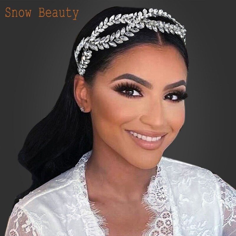 DZ006 Vintage kāzu matu aksesuāri Rhinestone līgavas galvas saite Crystal Bride Tiara Girls, ar rokām darināta sieviešu galvassega