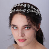 Coroană de mireasă cu strasuri elegante de lux, accesorii pentru păr de nuntă pentru femei la modă, diademe pentru petrecere, de epocă, lucrate manual