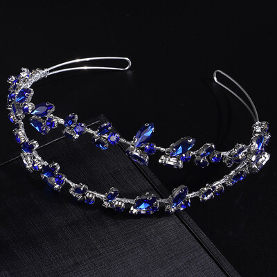 Coroană de mireasă cu strasuri elegante de lux, accesorii pentru păr de nuntă pentru femei la modă, diademe pentru petrecere, de epocă, lucrate manual