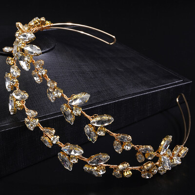 Coroană de mireasă cu strasuri elegante de lux, accesorii pentru păr de nuntă pentru femei la modă, diademe pentru petrecere, de epocă, lucrate manual