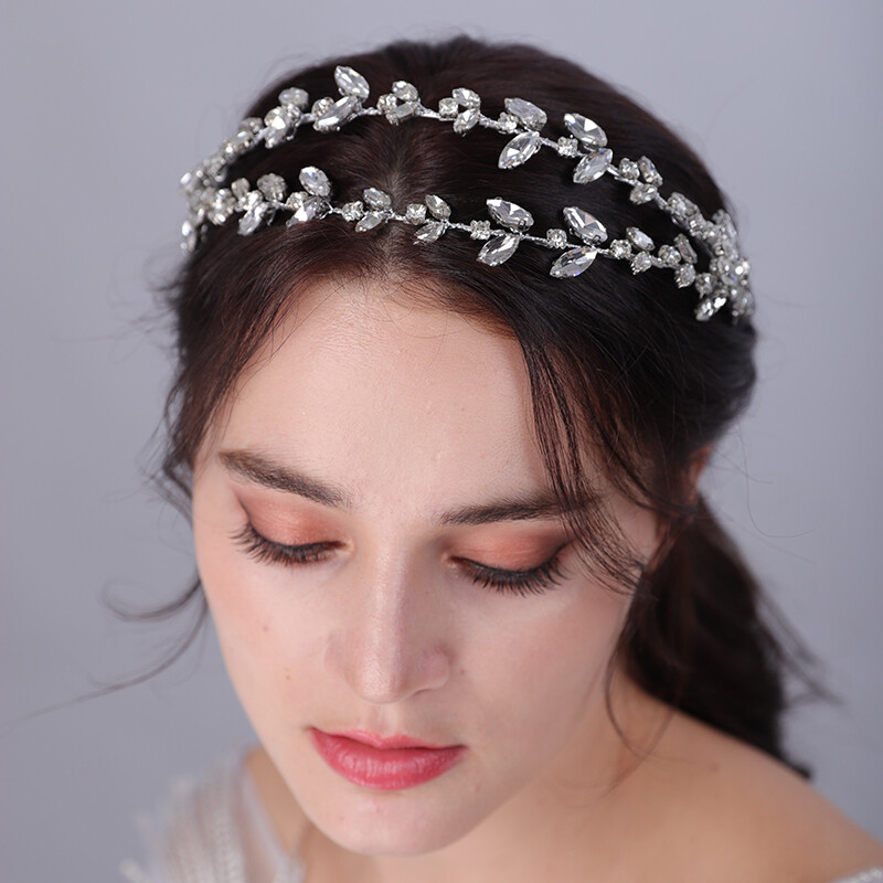 Coroană de mireasă cu strasuri elegante de lux, accesorii pentru păr de nuntă pentru femei la modă, diademe pentru petrecere, de epocă, lucrate manual