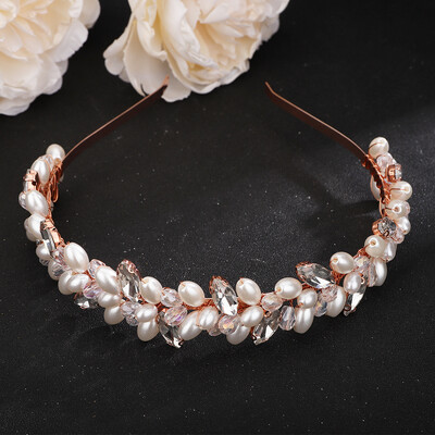 Perle Strasuri Mirese Coroana Cristal de lux Casca de mireasa pentru nunta, lucrat manual, petrecere, bal de absolvire, diamante, accesorii pentru par de nunta