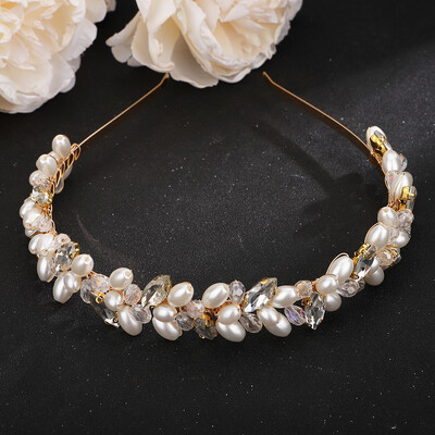 Perle Strasuri Mirese Coroana Cristal de lux Casca de mireasa pentru nunta, lucrat manual, petrecere, bal de absolvire, diamante, accesorii pentru par de nunta