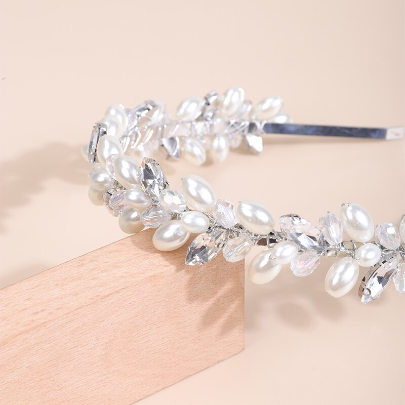 Perle Strasuri Mirese Coroana Cristal de lux Casca de mireasa pentru nunta, lucrat manual, petrecere, bal de absolvire, diamante, accesorii pentru par de nunta