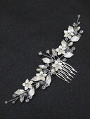 Ezüst virágos menyasszonyi fejdísz Leveles fejpántok Strasszkő Női Hajdíszek Esküvői Menyasszonyi Haj Kiegészítők Haj Szőlő Hajfésű