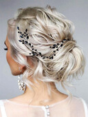 Bentiță cu strasuri negre Accesorii pentru păr de nuntă pentru invitată de mireasă Coșură de păr prietenă Vine de păr pentru bijuterii pentru cap de petrecere