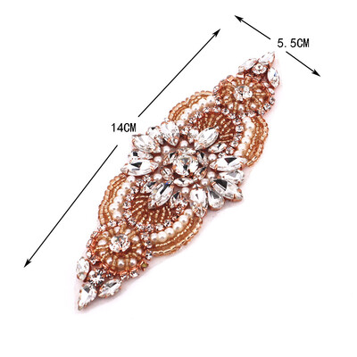 1 ΤΕΜ. Απλικέ χρυσό στρας για παπούτσια με ζώνη γάμου μαλλιά, καπέλο Κοσμήματα DIY Ράψτε σε Απλικέ στρας Αξεσουάρ νυφικών