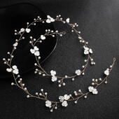 Klassikalised pikkade juustega viinapuust juuksepaelad Pärli- ja kivist lilledega peapaelad Pruudi pulmapeakatted Aksessuaarid Pruutneitsi kingitused