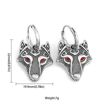 Nordic Viking Wolf Head Thor\'s Hammer Drop Earrings Men Women Неръждаема стомана Rune Amulet Earrings Party Club Jewelry Gift