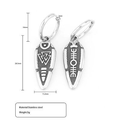 Nordijski Viking Glava vuka Thorov čekić Naušnice Muškarci Žene Nehrđajući čelik Rune Amulet Naušnice Party Club Nakit Poklon