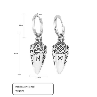 Nordijski Viking Glava vuka Thorov čekić Naušnice Muškarci Žene Nehrđajući čelik Rune Amulet Naušnice Party Club Nakit Poklon