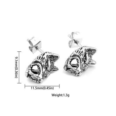 Nordijski Viking Glava vuka Thorov čekić Naušnice Muškarci Žene Nehrđajući čelik Rune Amulet Naušnice Party Club Nakit Poklon