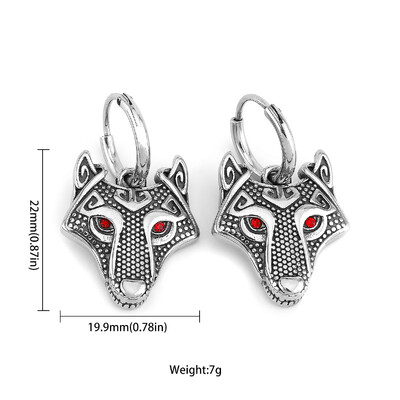 Nordijski Viking Glava vuka Thorov čekić Naušnice Muškarci Žene Nehrđajući čelik Rune Amulet Naušnice Party Club Nakit Poklon
