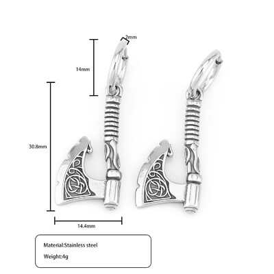 Nordijski Viking Glava vuka Thorov čekić Naušnice Muškarci Žene Nehrđajući čelik Rune Amulet Naušnice Party Club Nakit Poklon