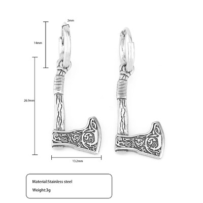 Nordijski Viking Glava vuka Thorov čekić Naušnice Muškarci Žene Nehrđajući čelik Rune Amulet Naušnice Party Club Nakit Poklon