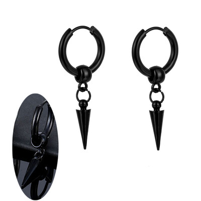 Panka vintage dizaina lapu stīpas auskari sievietēm vīriešiem rotaslietas aksesuāri melni nerūsējošā spalvu auskari Brincos