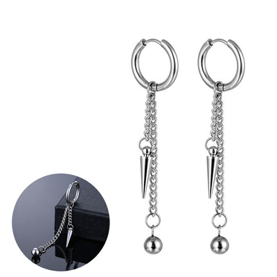 Panka vintage dizaina lapu stīpas auskari sievietēm vīriešiem rotaslietas aksesuāri melni nerūsējošā spalvu auskari Brincos