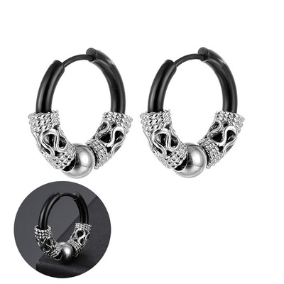 Panka vintage dizaina lapu stīpas auskari sievietēm vīriešiem rotaslietas aksesuāri melni nerūsējošā spalvu auskari Brincos