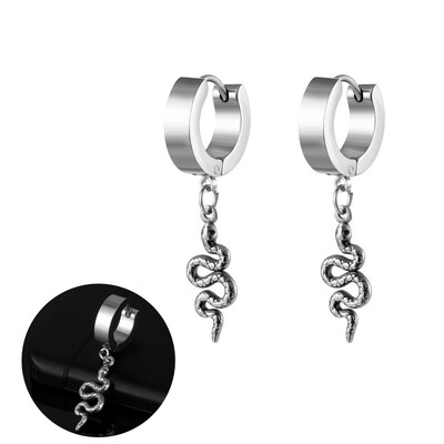 Panka vintage dizaina lapu stīpas auskari sievietēm vīriešiem rotaslietas aksesuāri melni nerūsējošā spalvu auskari Brincos