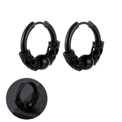 Panka vintage dizaina lapu stīpas auskari sievietēm vīriešiem rotaslietas aksesuāri melni nerūsējošā spalvu auskari Brincos