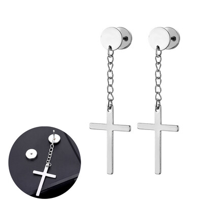 Panka vintage dizaina lapu stīpas auskari sievietēm vīriešiem rotaslietas aksesuāri melni nerūsējošā spalvu auskari Brincos