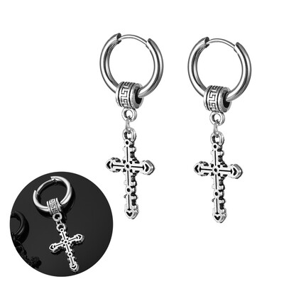 Panka vintage dizaina lapu stīpas auskari sievietēm vīriešiem rotaslietas aksesuāri melni nerūsējošā spalvu auskari Brincos