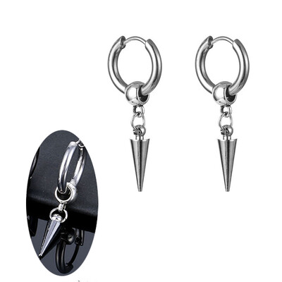 Panka vintage dizaina lapu stīpas auskari sievietēm vīriešiem rotaslietas aksesuāri melni nerūsējošā spalvu auskari Brincos