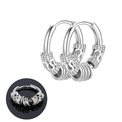 Panka vintage dizaina lapu stīpas auskari sievietēm vīriešiem rotaslietas aksesuāri melni nerūsējošā spalvu auskari Brincos