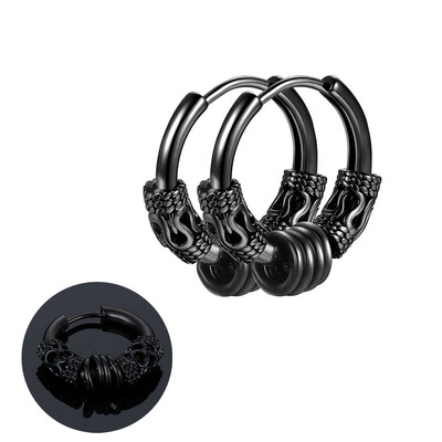 Panka vintage dizaina lapu stīpas auskari sievietēm vīriešiem rotaslietas aksesuāri melni nerūsējošā spalvu auskari Brincos