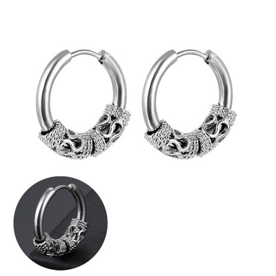 Panka vintage dizaina lapu stīpas auskari sievietēm vīriešiem rotaslietas aksesuāri melni nerūsējošā spalvu auskari Brincos