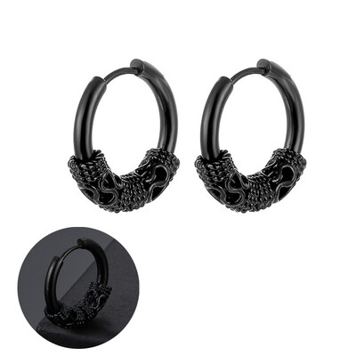 Panka vintage dizaina lapu stīpas auskari sievietēm vīriešiem rotaslietas aksesuāri melni nerūsējošā spalvu auskari Brincos