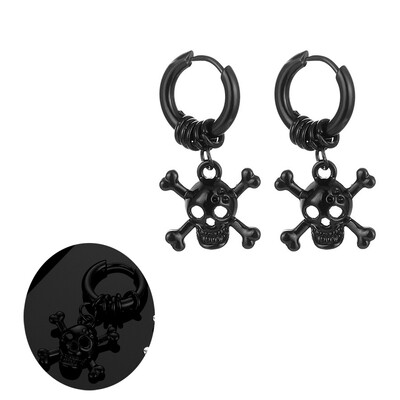 Panka vintage dizaina lapu stīpas auskari sievietēm vīriešiem rotaslietas aksesuāri melni nerūsējošā spalvu auskari Brincos