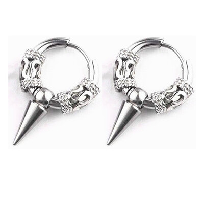 Panka vintage dizaina lapu stīpas auskari sievietēm vīriešiem rotaslietas aksesuāri melni nerūsējošā spalvu auskari Brincos